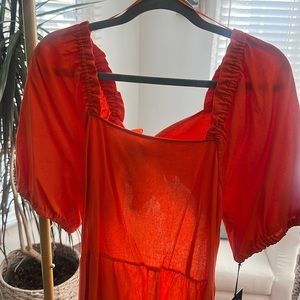 Linen Dress “Orange/Tangerine by  Who What Wear NWT XL
